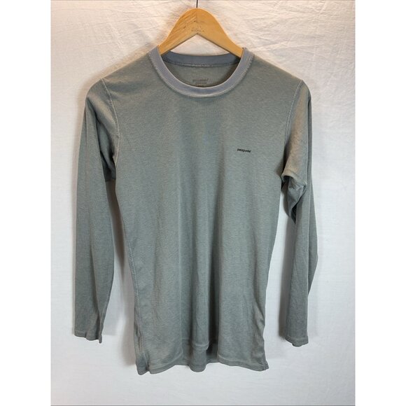 PATAGONIA CAPILENE‎ LIGHTWEIGHT BASE LAYER POLYESTER SHIRT Mens MED green - Picture 1 of 8